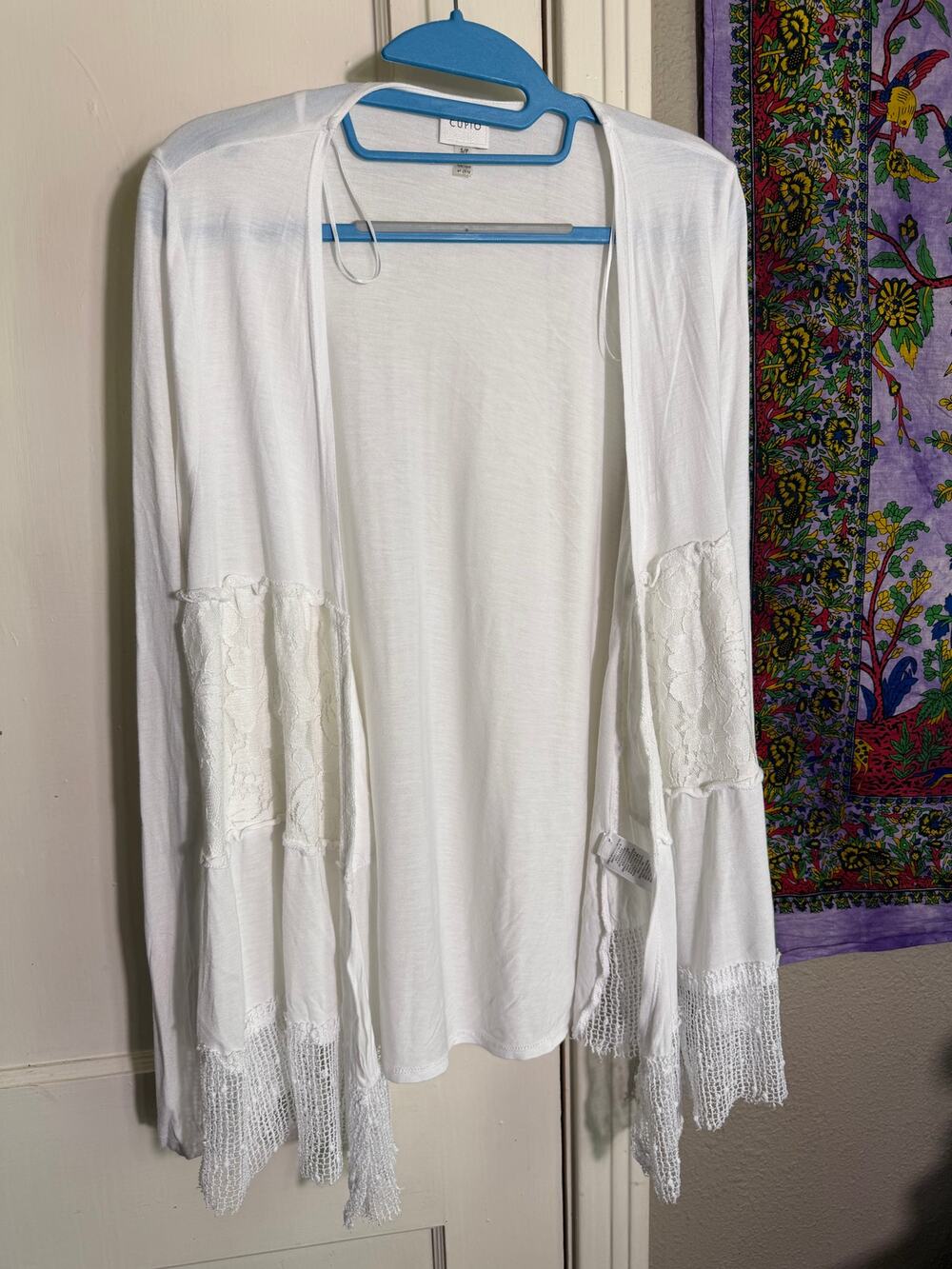 Cupio White Open Front Lightweight Cardigan – Size Small